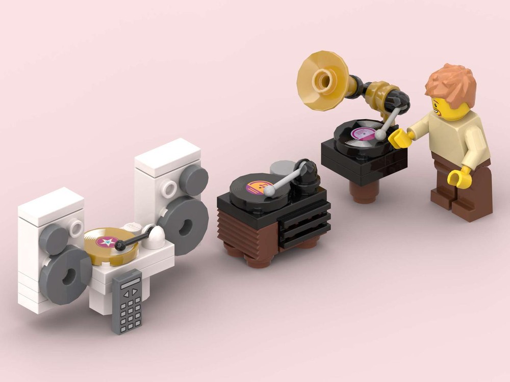 Lego Sound of Music: Gramophone. Record Player. Hi-Fi Stereo System