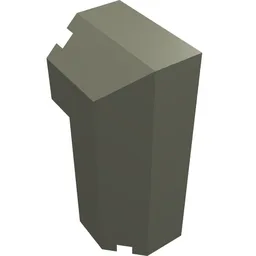 Brick Special Octagonal 2 x 2 x 3 1/3 Corner / Dark Gray