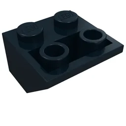 Brick Sloped Inverted 45° 2 x 2 [Ovoid Bottom Pin, Bar-sized Stud Holes] / Black