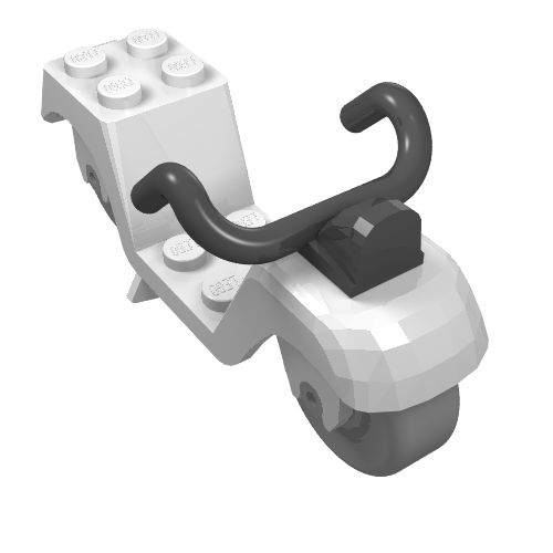 Lego Fabuland, Scooter with Grey Wheels and Black Handlebars / White