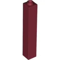 Brick 1 x 1 x 5 with Blocked Open or Hollow Stud / Dark Red