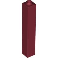 Lego Brick 1 x 1 x 5 with Blocked Open or Hollow Stud / Dark Red
