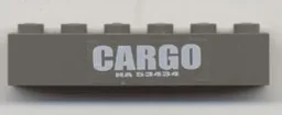 Brick 1 x 6 with 'CARGO' and 'HA 53434' Pattern (Sticker) - Set 4512