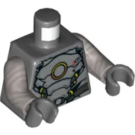 Torso Armour, Yellow Circle Print, Flat Silver Arms, Dark Bluish Gray Hands / Dark Bluish Gray