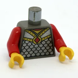 Torso, Armor, Scale Mail with Red Diamond Amulet Print, Red Arms, Yellow Hands