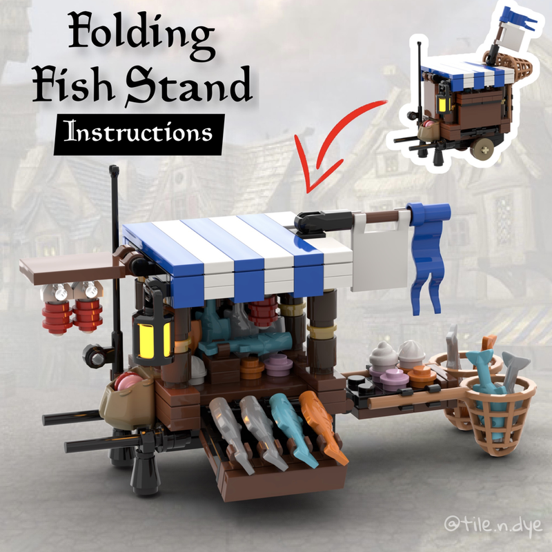 Lego FISHES MERCHANT FOLDING STAND ( Castle theme)