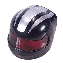 Helmet, Formula 1 with Trans-Red Visor Pattern and Silver Stripes Print