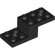 Bracket 5 x 2 x 1 1/3 with Bottom Stud Holder / Black