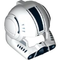 Lego Helmet Clone Pilot with Open Visor and Black Markings Print / White