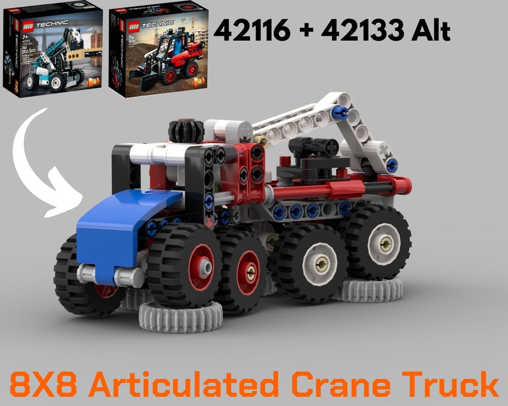 Lego 42116 + 42133 8X8 Articulated Crane Truck