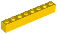 Brick 1 x 8 / Yellow