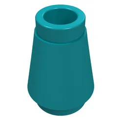 Cone 1 x 1 [Top Groove] / Dark Turquoise