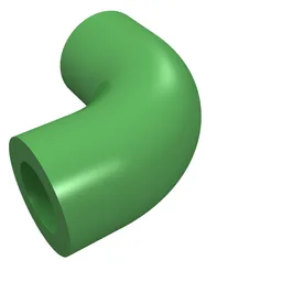 Brick Round 1 x 1 diameter Tube with 90 Degree Elbow (2 x 2 x 1) and Axle Holes (Crossholes) at each end / Bright Green