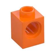 Technic Brick 1 x 1 with Pin Hole / Orange