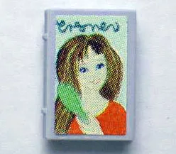 Minifigure, Utensil Book 2 x 3 with Girl and Hairbrush Pattern (Stickers) - Sets 3114 / 3211 / 3242 / Light Violet