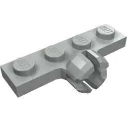 Plate Special 1 x 4 with Towball Socket, Short, 4 Slots / Light Gray
