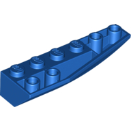 Lego Brick Wedged, Curved Inverted 6 x 2 Right / Blue