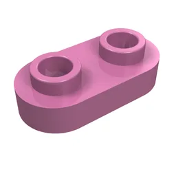 Plate Special 1 x 2 Rounded with 2 Open Studs / Dark Pink