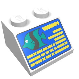Brick Sloped 45° 2 x 2 with Divers Computer Print / White