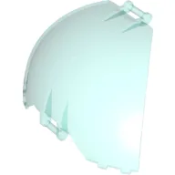 Panel Curved, Quarter, with Bars at Each End / Trans-Light Blue