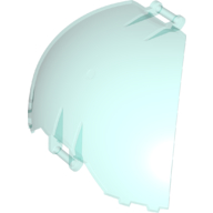 Lego Panel Curved, Quarter, with Bars at Each End / Trans-Light Blue