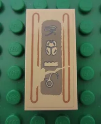 Tile 2 x 4 with Hieroglyphs, Eye of Horus on Top Pattern (Sticker) - Set 7326