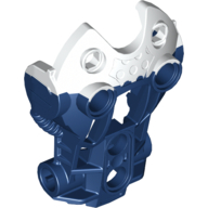 Lego Large Figure Limb Cover / Torso Cover with Marbled White Pattern (Toa Inika) / Dark Blue