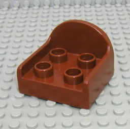 Duplo Chair with 4 Studs and Rounded Back / Brown