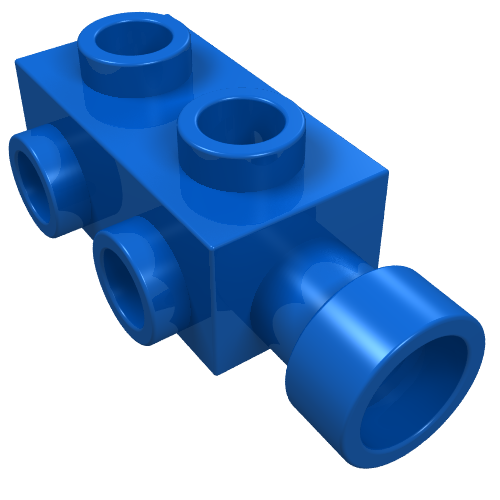 Lego Brick Special 1 x 2 x 2/3 with Studs on Sides / Blue