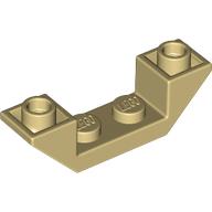 Lego Brick Sloped Inverted 45° 4 x 1 Double with 1 x 2 Recessed / Tan