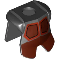 Minifig Neckwear Armor Breastplate with Leg Protection, Avatar Firebender Print / Black