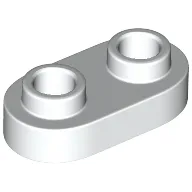 Plate Special 1 x 2 Rounded with 2 Open Studs / White