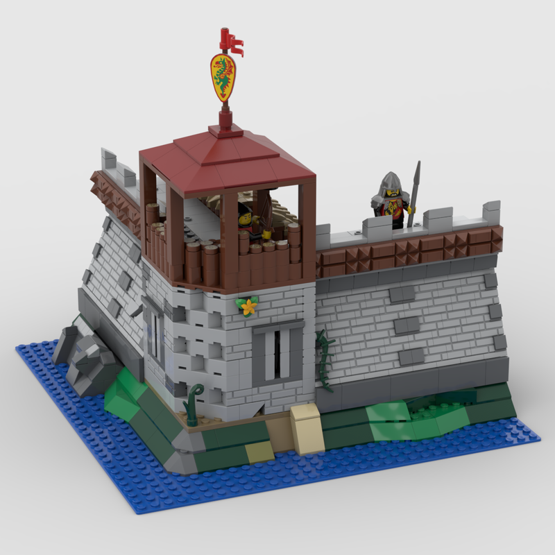 Lego Modular Castle Section: Corner with Watchtower & Stable