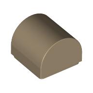 Lego Brick Curved 1 x 1 x 2/3 Double Curved Top, No Studs / Dark Tan