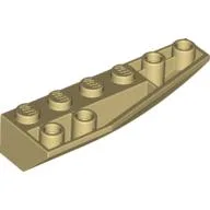 Brick Wedged, Curved Inverted 6 x 2 Right / Tan