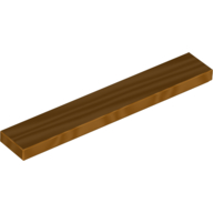 Lego Tile 1 x 6 with Groove / Metallic Gold