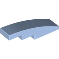 Brick Curved 4 x 1 No Studs [Stud Holder with Symmetric Ridges] / Bright Light Blue