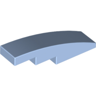 Lego Brick Curved 4 x 1 No Studs [Stud Holder with Symmetric Ridges] / Bright Light Blue