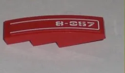 Slope, Curved 4 x 1 with White Pinstripe and '8-057' Pattern Model Right (Sticker) - Set 8057