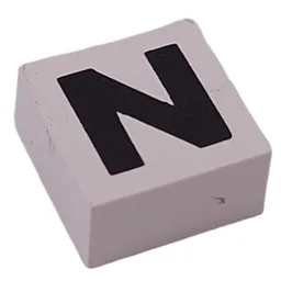 Modulex Tile 2 x 2 with Black 'N' Print, without Internal Supports