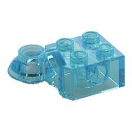 Lego Technic Brick Special 2 x 2 with Pin Hole, Rotation Joint Ball Half [Horizontal Top] / Trans-Light Blue