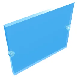 Glass for Window 1 x 4 x 3 / Trans-Medium Blue