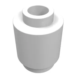 Brick Round 1 x 1 Open Stud / White