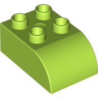 Lego Duplo Brick 2 x 3 with Curved Top / Lime