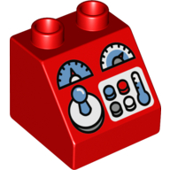 Lego Duplo Brick 2 x 2 Slope 45° with Gauges, Joystick and Buttons Print