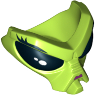 Lego Headwear Accessory Mask / Face, Alien with Black Eyes, Eyelashes and Magenta Nose Print / Lime