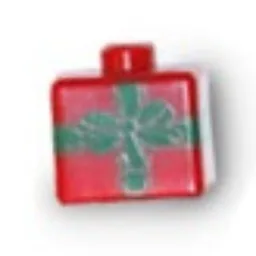Pen Bead, Square with Green Ribbon and Bow (Gift) Print / Red