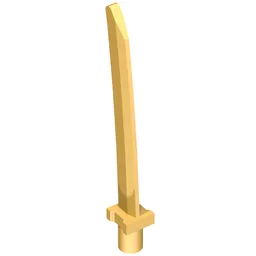 Weapon Sword Blade with Bar, Square Crossguard / Pearl Gold