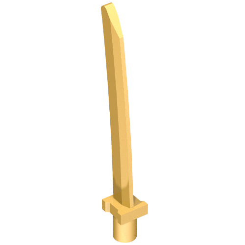 Lego Weapon Sword Blade with Bar, Square Crossguard / Pearl Gold