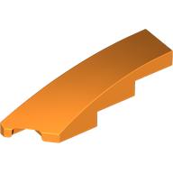 Lego Brick Wedged, Curved 1 x 4 with Stud Notch Left / Orange